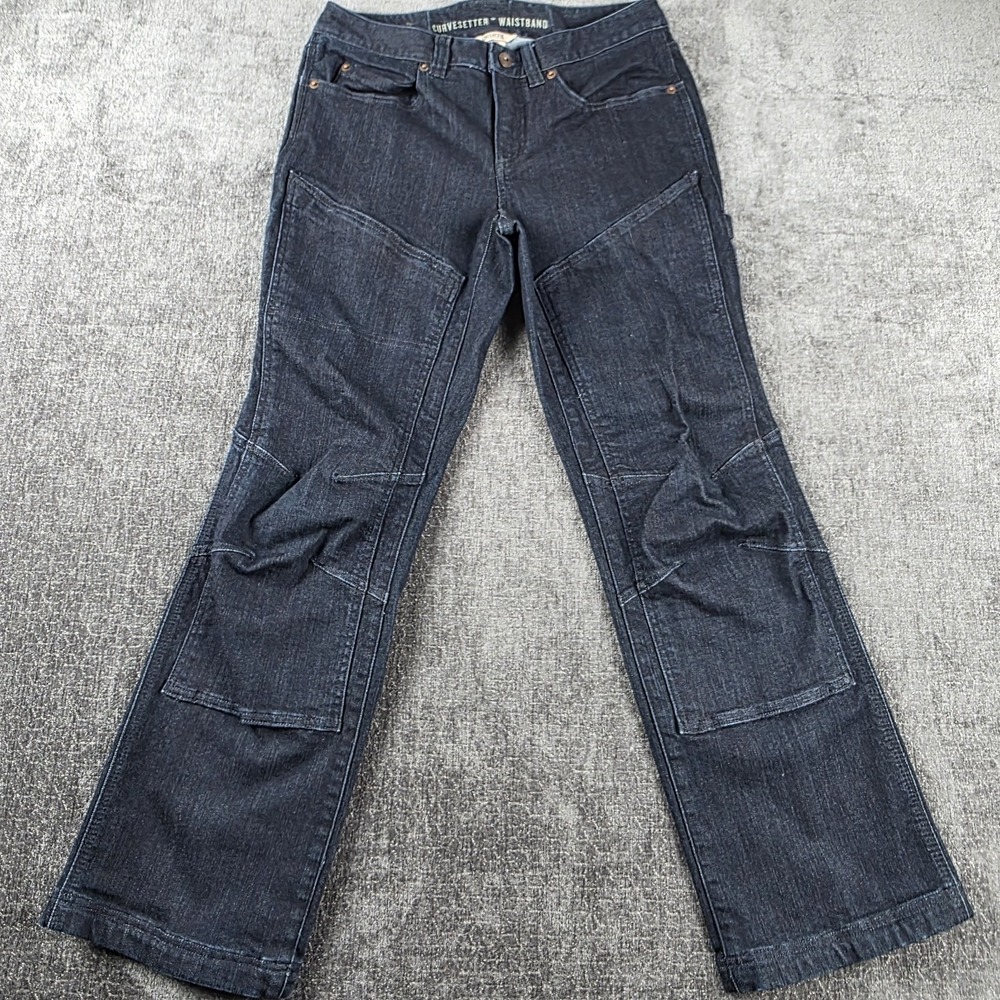 Duluth Trading Womens Double Knee Carpenter Jeans Size 4 29x29 Curvesetter Dark